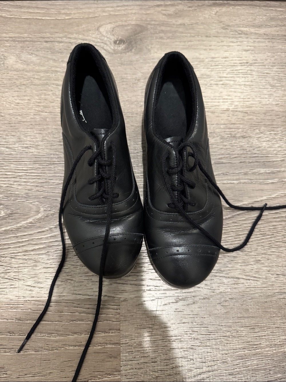 Bloch Black Leather Lace-Up Flats
